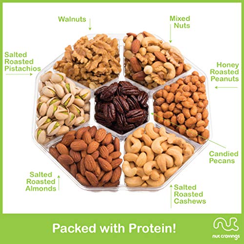Gourmet Gift Basket, Nut Platter X Large 7 Section - Healthy F
