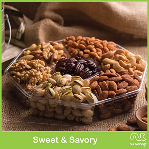 Gourmet Gift Basket, Nut Platter X Large 7 Section - Healthy F