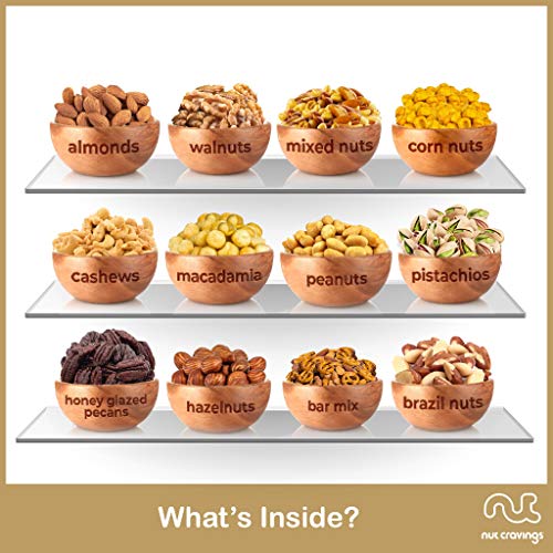 Gourmet Nut Gift Basket, Wood Tray Red Ribbbon 12 Mix - Easter