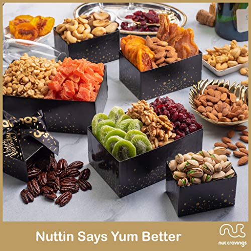 Happy Birthday Tower Gift Basket, Gourmet Nuts &Amp; Dried Fruits +