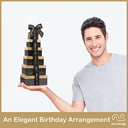 Happy Birthday Tower Gift Basket, Gourmet Nuts &Amp; Dried Fruits +