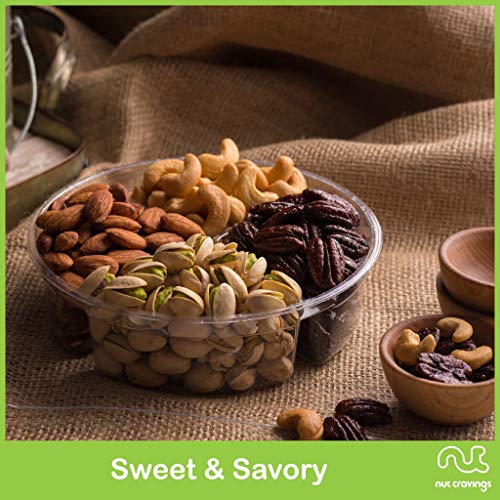 Holiday Nuts Gift Basket, 4-Sectional Elegant Mixed Nuts Assortm