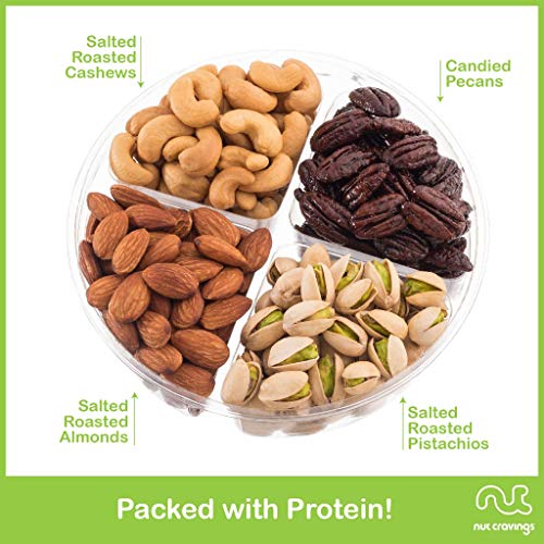 Holiday Nuts Gift Basket, 4-Sectional Elegant Mixed Nuts Assortm