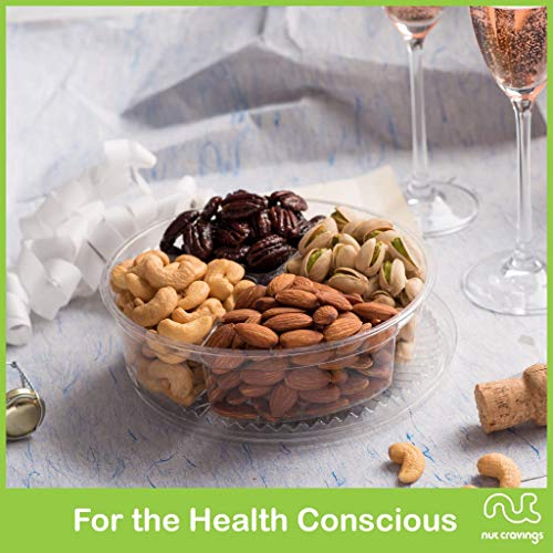 Holiday Nuts Gift Basket, 4-Sectional Elegant Mixed Nuts Assortm