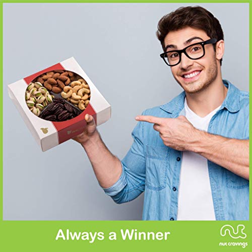 Holiday Nuts Gift Basket, 4-Sectional Elegant Mixed Nuts Assortm