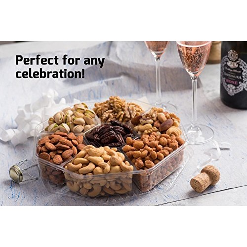 Holiday Nuts Gift Basket, Large 7-Sectional Elegant Nuts Assortm Holiday Nuts Gift Basket, Large 7-Sectional Elegant Nuts Assortm