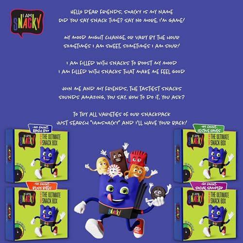 I AM Snacky - Snack Box Variety Pack Care Package + Greeting Car...