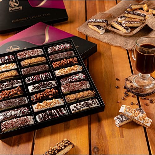 Kremery - Chocolate Covered Biscotti Cookies Gift Basket 24 Cou...