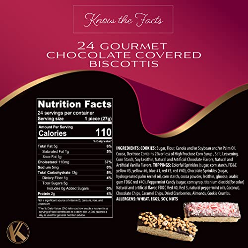 Kremery - Chocolate Covered Biscotti Cookies Gift Basket 24 Cou...