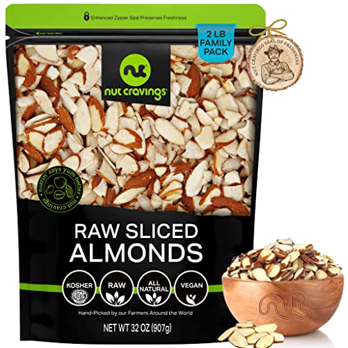 Natural Sliced Almonds - Raw, Superior to Organic 32oz - 2 LB ...