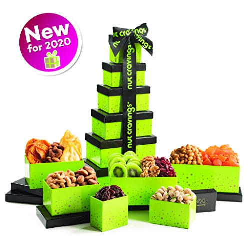 Holiday Nut And Fruit Gift Tower - Gourmet Mix Of 12 Assorted Nu