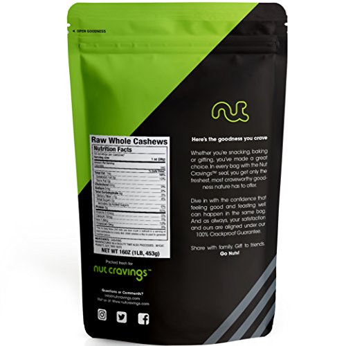 Nut Cravings Raw Whole Cashews 2 Pounds – Fresh, Unsalted, Unr