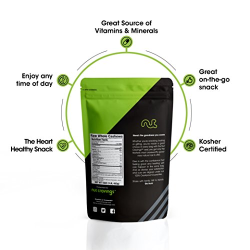 Nut Cravings Raw Whole Cashews 2 Pounds – Fresh, Unsalted, Unr