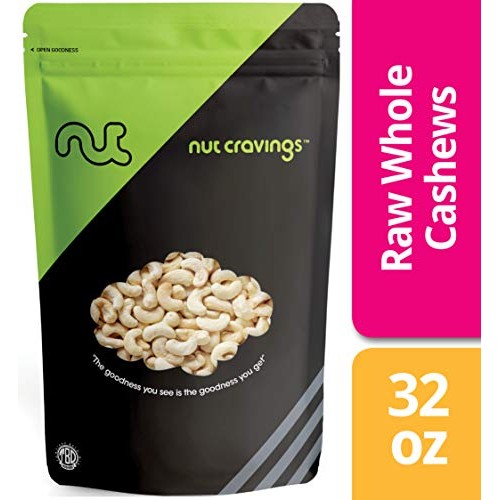 Nut Cravings Raw Whole Cashews 2 Pounds – Fresh, Unsalted, Unr