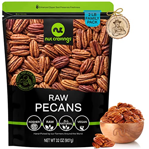Raw Pecans Halves & Pieces, Unsalted, Shelled, Superior to Organ...