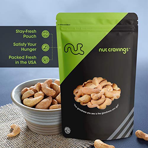 Roasted Cashews Slightly Salted - Jumbo, Whole 16Oz - 1 Pound