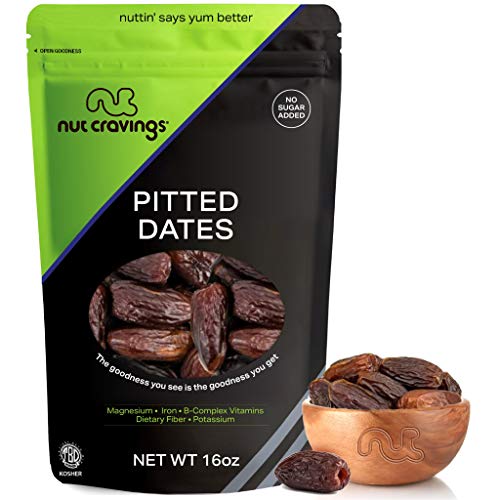 Sun Dried Deglet Noor Dates Pitted, No Sugar Added 16Oz - 1 Lb