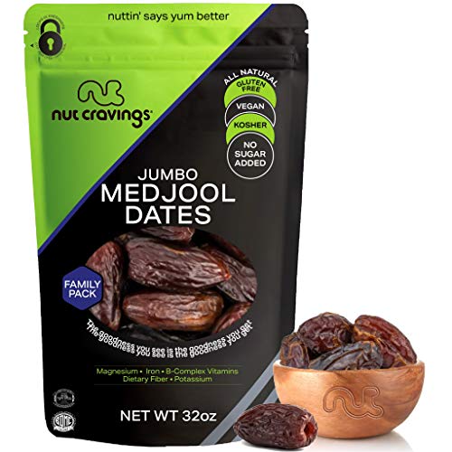 Sun Dried Jumbo Medjool Dates, No Sugar Added 32Oz - 2 Pound P