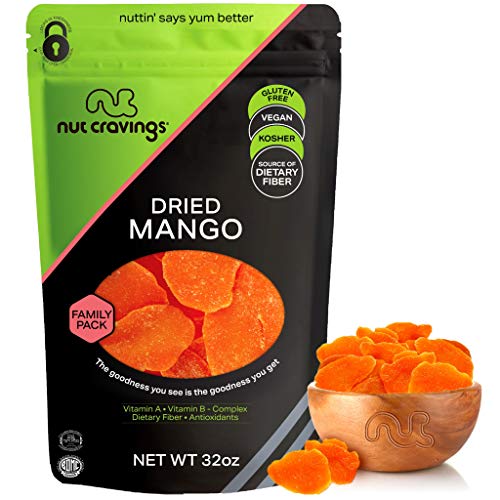 Sun Dried Mango Slices, With Sugar Added 32Oz - 2 Pound Packed