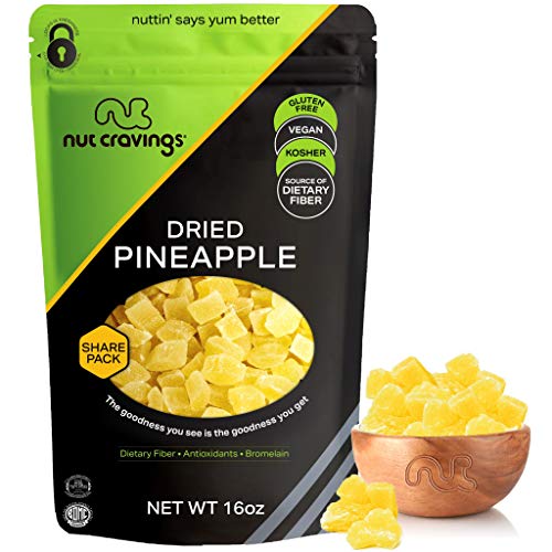 Sun Dried Pineapple Chunks, With Sugar Added 16Oz - 1 Pound Pa