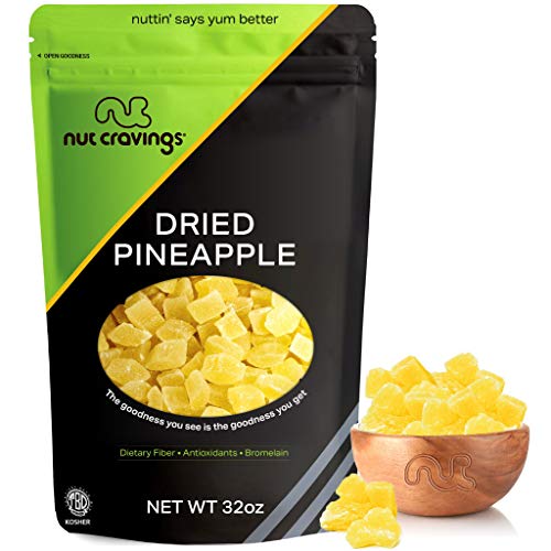 Sun Dried Pineapple Chunks, With Sugar Added 32Oz - 2 Pound Pa