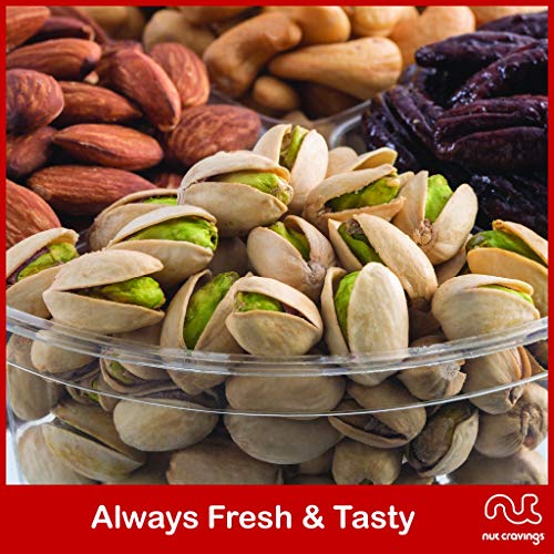 Women Gourmet Food Gift Basket, Fresh Nuts Platter 4 Section -