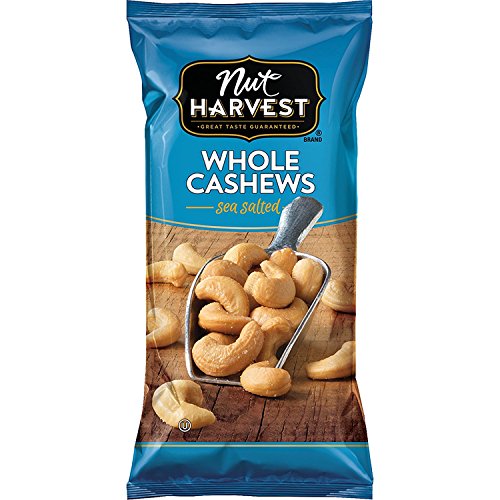 Nut Harvest Sea Salted Whole Cashews, 2.25 Ounce Pack Of 16