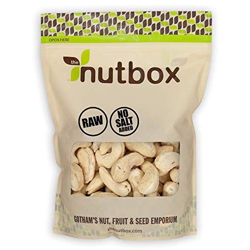 Nutbox | Raw Cashews, No Salt 32 Ounces 2 Pounds, Whole Large