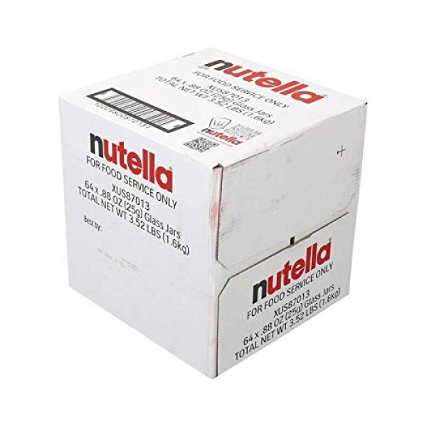 Nutella Hazelnut Spread With Cocoa Glass Jar.88 Ounce - 64 Per C