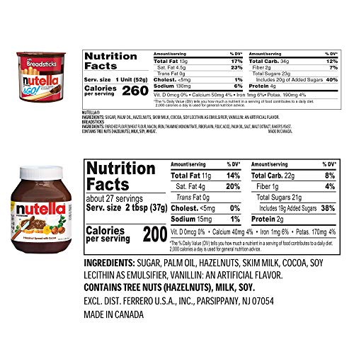 Nutella And Nutella And Go Bundle, 4 Count Chocolate Hazelnut Sp
