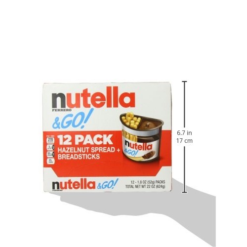 Nutella Ferrero Go Hazelnut Spread And Breadsticks, 12 Packs- 22