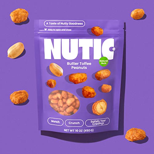 Butter Toffee Peanuts By Nutic | 1 Lb | Crunchy And Sweet Butter