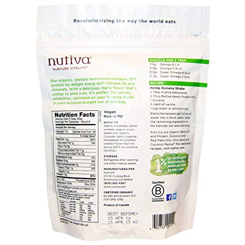 Nutiva Hempseeds, Shelled, Pouch 8.00 Oz