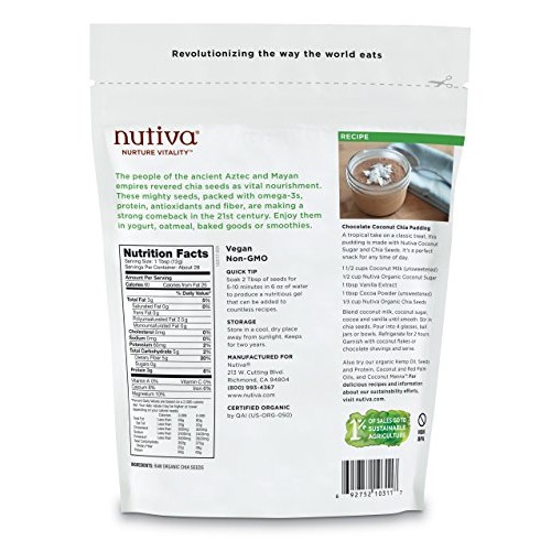 Nutiva Organic Chia Seed, Black, 12 Ounce