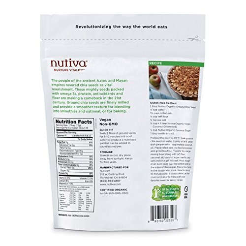 Nutiva Organic Chia Seed, Ground, 12 Ounce