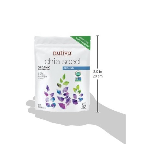 Nutiva Organic Chia Seed, Ground, 12 Ounce