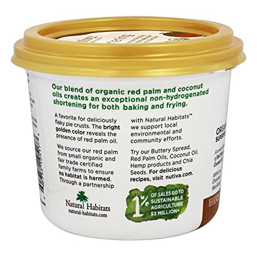 Nutiva Organic Coconut And Red Palm Oil Blend Shortening, 15 Oun