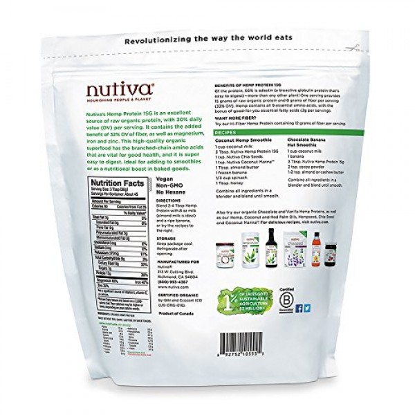 Nutiva Organic, Coconut Flour, Gluten Free, 3 Lb 1.36 Kg
