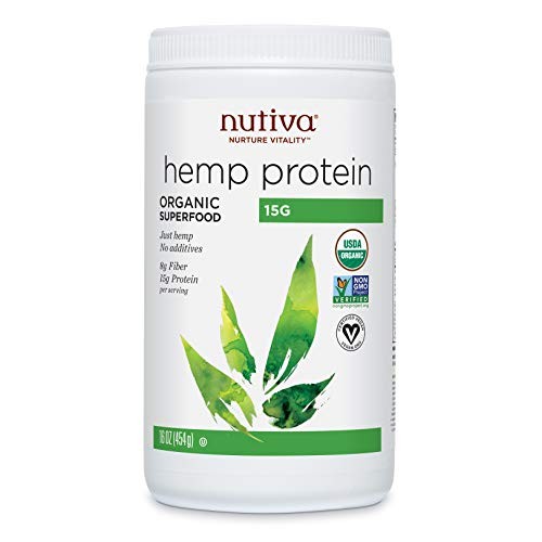 Nutiva Organic Cold-Pressed Hemp Seed Protein Powder, 15G Protei