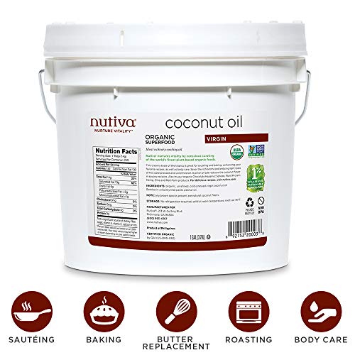 Nutiva Organic Cold-Pressed Virgin Coconut Oil, 1 Gallon