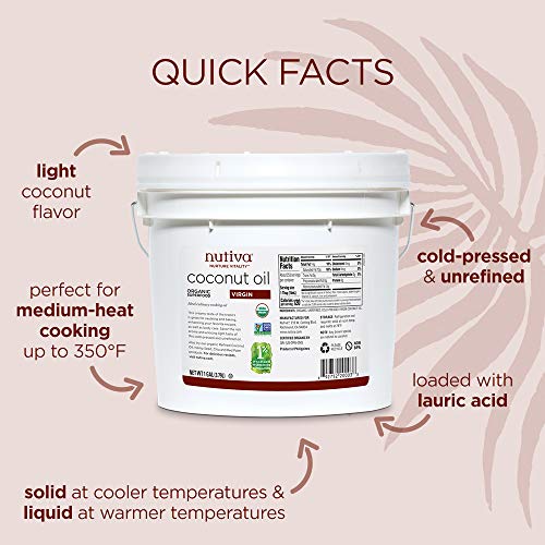 Nutiva Organic Cold-Pressed Virgin Coconut Oil, 1 Gallon