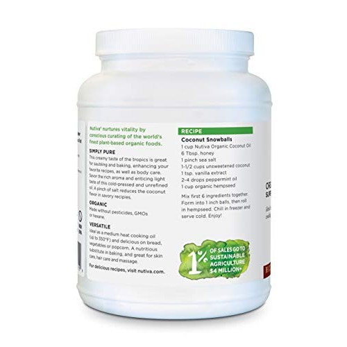 Nutiva Organic Cold-Pressed Virgin Coconut Oil, 78 Ounce