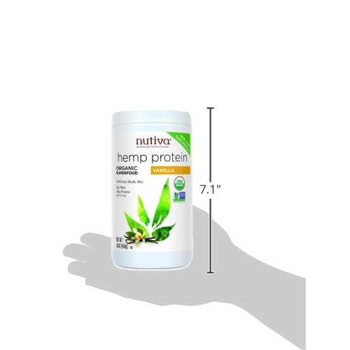 Nutiva Organic, Cold Processed Hemp Seed Protein, Vanilla, 16-Ounce