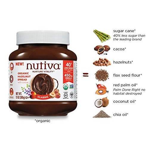 Nutiva Organic, Non-Gmo, Vegan Hazelnut Spread , Classic Chocol