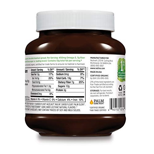 Nutiva Organic, Non-Gmo, Vegan Hazelnut Spread , Dark Chocolate