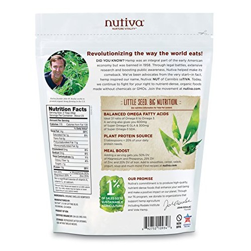 Nutiva Organic Raw Shelled Hemp Seed, Us Grown, 24 Ounce | Usda