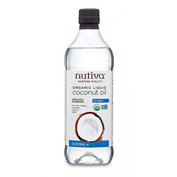 Nutiva Organic, Unrefined, Liquid Coconut Oil, 32 Ounces.