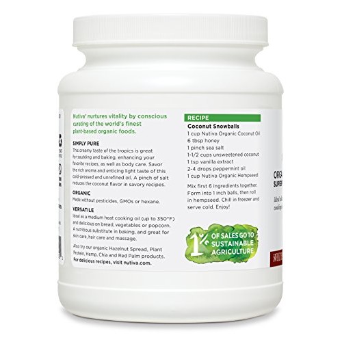 Nutiva Organic, Unrefined, Virgin Coconut Oil, 54 Fl Oz Pack Of 2