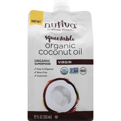 Nutiva Virgin Coconut Oil Pouch, 12 Fl Oz