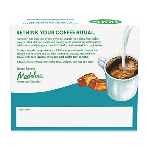 Nutpods Caramel, Unsweetened Dairy-Free Liquid Coffee Creamer Ma